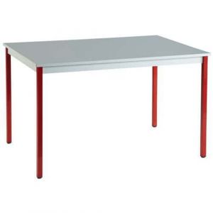 Table Universalis CarrÃ© 80x80 Plateau Gris Pied 3000 Rouge