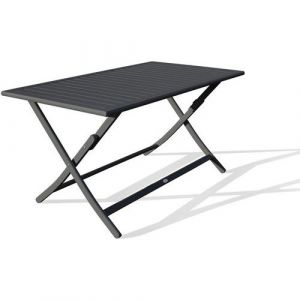 Table Jardin Pliante Marius 140x80cm Gris Anthracite