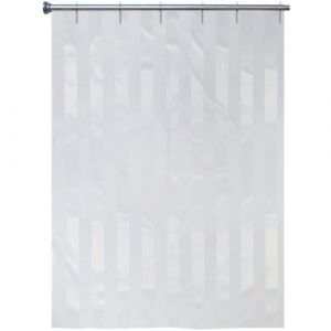 Ridau De Douche Blanc - Ton Sur Ton - Polyester - Arvix