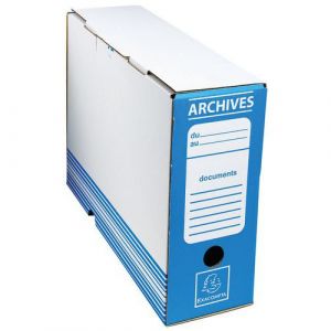 Boite Archive Dos 100mm Carton Ondul&Atilde;&copy; Couleurs 25x34cm Bleu