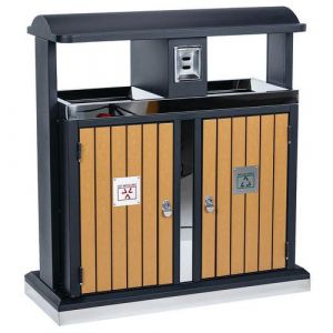 Poubelle D'extÃ©rieur Tri SÃ©lectif 2x50l Bois