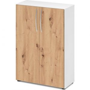 Armoire Ã Portes Basic-3 Niveaux-blanc-chÃªne AmbrÃ©