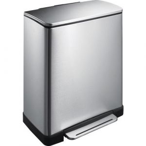 E-cube Poubelle &Atilde; P&Atilde;&copy;dale Rectangulaire 50l Inox Mat