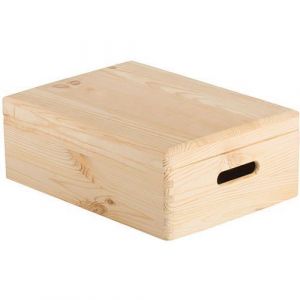 Caisse De Rangement En Pin Massif 40x30x14cm