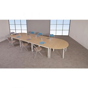 Table Universalis Rectangle 160x80 Plateau ChÃªne/9016 Blanc