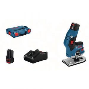 Bosch 1 Affleureuse De Paume Gkf 12v-8 Avec 2 Batteries 3,0 Ah L-boxx