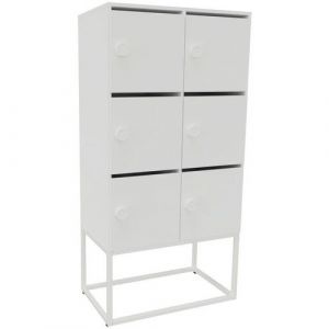 Meuble 6 Cases Kim Courrier+serrure Code Blanc/blanc