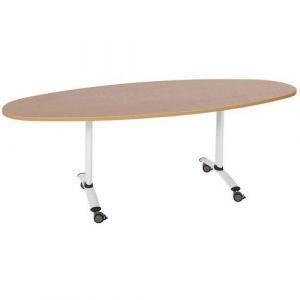 Table Pliante Axe Ovale 200x90 Cm 9146 HÃªtre/blanc