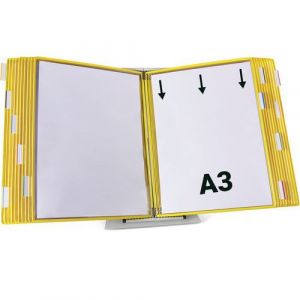 Pupitre D'affichage M&Atilde;&copy;tal Tarifold - A3 - 20 Poches - Jaune