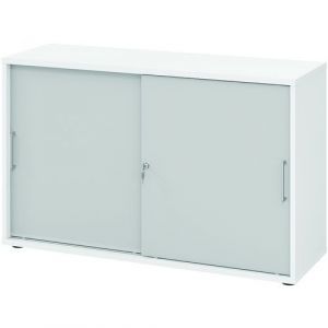 Armoire Portes Coulissantes - MÃ©tal-2 Cases-blanc-gris