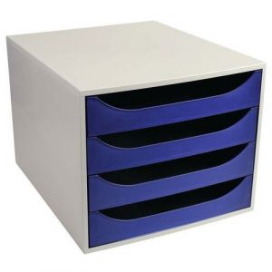 Caisson Ecobox 4 Tiroir Gris/bleu Nuit