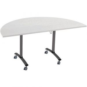 Table Pliante Axe StratifiÃ©e Demi-lune 136x68 Cm Gris/anthracite