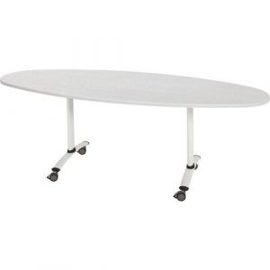 Table Pliante Axe StratifiÃ©e Ovale 200x90 Cm Gris/blanc