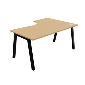 Bureau Compact Partage Retour Gauche 160 Cm H&Atilde;&ordf;tre / Noir