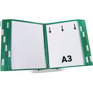 Pupitre D'affichage M&Atilde;&copy;tal Tarifold - A3 - 20 Poches - Vert