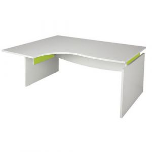 Bureau Asym&Atilde;&copy;trique Lin&Atilde;&copy;o L.180cm Retour &Atilde; Gauche Blc Et Anis