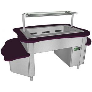 Meuble Distribution Plat Chaud Bain Marie Ã Air PulsÃ© 4 Bacs