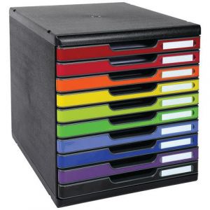 Module De Classement Modulo A4 10 Tiroirs Noir/couleur