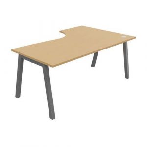 Bureau Compact Partage Retour Gauche 180 Cm H&Atilde;&ordf;tre / Alu