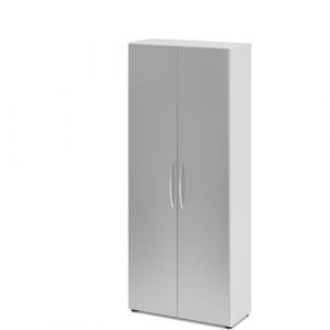 Armoire Ã Portes Basic-5 Niveaux-blanc-argent