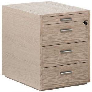 Caisson En Placage Bois 3 Tiroirs Et Tirette Plumier Orme Gris