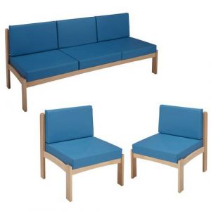 Pack Autize : Chauffeuse 3 Pl+2chauffeuses Pied Naturel Pvc P&Atilde;&copy;trole