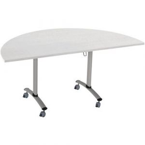 Table Pliante Axe StratifiÃ©e Demi-lune 136x68 Cm Gris/alu