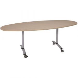 Table Pliante Axe Ovale 200x90 Cm Erable/alu