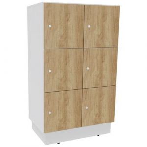 Meuble 6 Cases Eko Serrure ClÃ© Blanc/chÃªne Vieilli