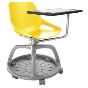 Lot De 2 Chaises Avec Plateforme Sur Roulettes Jaune