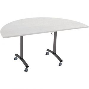 Table Pliante Axe Stratifi&Atilde;&copy;e Demi-lune 160x80cm Gris