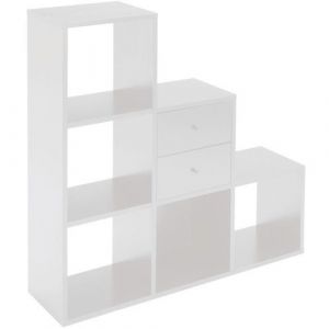 Meuble De Rangement Maxicube 6 Cases Escaliers Blanc