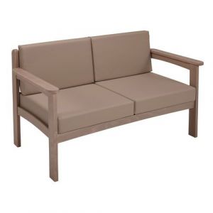 Canap&Atilde;&copy; 2 Places Autize Structure Taupe Pvc Terre