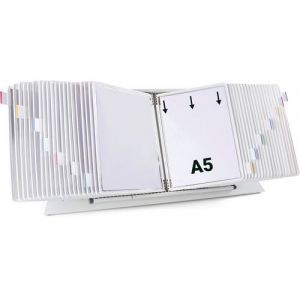 Pupitre D'affichage M&Atilde;&copy;tal Tarifold - A5 - 40 Poches - Blanc