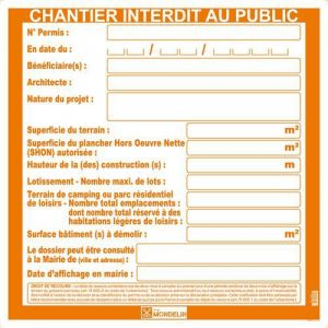 Panneau Permis De Construire-80x80cm