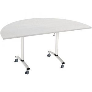 Table Pliante Axe StratifiÃ©e Demi-lune 136x68 Cm Gris/blanc