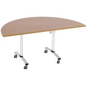 Table Pliante Axe Demi-lune 160x80cm 9146 H&Atilde;&ordf;tre/blanc