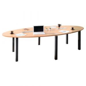 Table De R&Atilde;&copy;union City 6 Pieds Ovale 280x140 Ch&Atilde;&ordf;ne/carbone