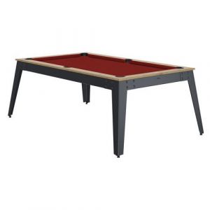 Billard Steel Cadre Ch&Atilde;&ordf;ne Sabl&Atilde;&copy; Tapis Rouge Pieds Gris