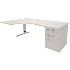 Bureau Asym&Atilde;&copy;trique180 Retour &Atilde; Gauche+cais.por Blanc/alu