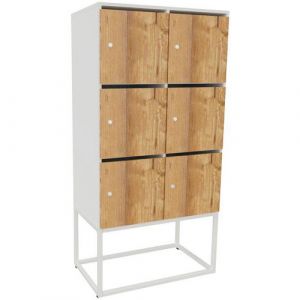 Meuble 6 Cases Kim Courrier+serrure ClÃ© Blanc/chÃªne Brut