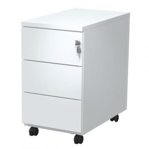 Caisson Mobile Slim Ã Roulettes 3 Tiroirs Gris 7035