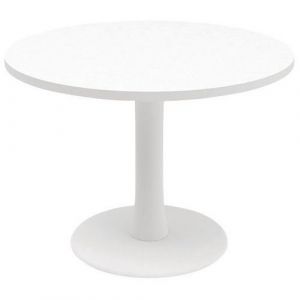 Table De RÃ©union Ronde 100cm Pied Tulipe Blanc/blanc