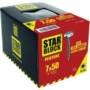 Vis Penture &Atilde; T&Atilde;&ordf;te Large Bomb&Atilde;&copy;e Torx - 7x50 - Bo&Atilde;&reg;te De 100