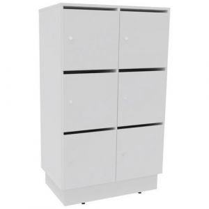 Meuble 6 Cases Eko Courrier+serrure ClÃ© Blanc/blanc