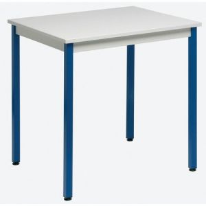 Table Universalis Rectangle 80x60 Plt Gris Pied 5010 Bleu