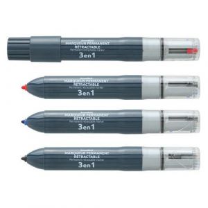 Marqueur Permanent 3 Couleurs Pointe Rechargeable -juvenilia
