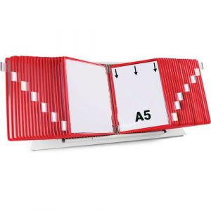 Pupitre D'affichage M&Atilde;&copy;tal Tarifold - A5 - 40 Poches - Rouge