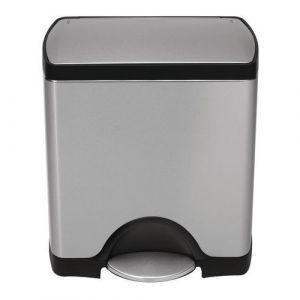 Poubelle Inox Rectangulaire &Atilde; P&Atilde;&copy;dale 50l