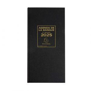 Agenda Banquier Long 2 Volume 2 Pages Par Jour - Noir